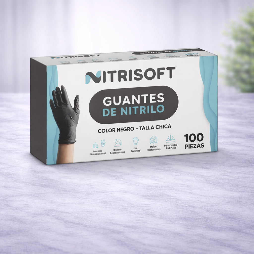 guantes de nitrilo negro
