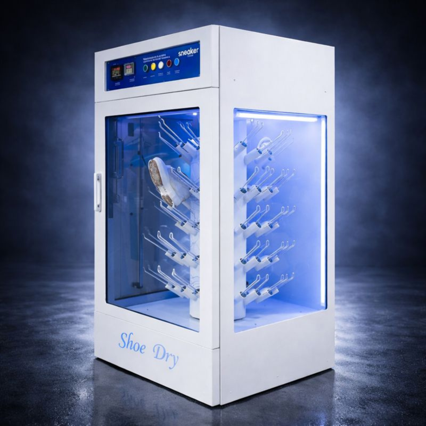 secadora rotativa para 25 pares de calzados sneaker clen pro - exo7 angulo derecho